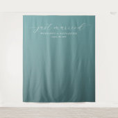 Elegant Turquoise Net Getrouwd Wandkleed (Voorkant)