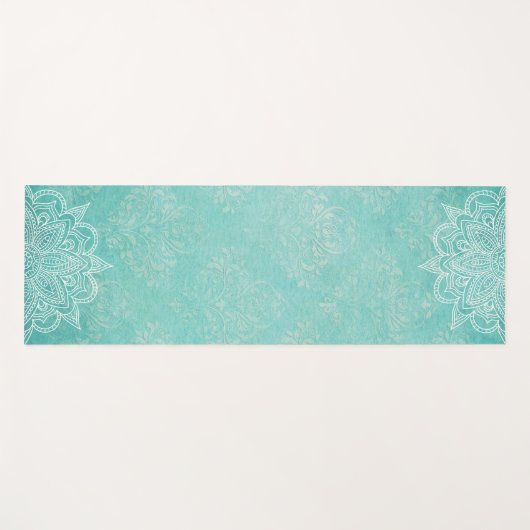 Elegant Turquoise Oriental Mandala Yoga Mat (Voorkant (horizontaal))