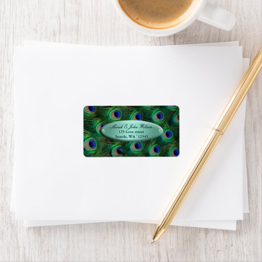 elegant turquoise peace address label (Insitu)