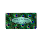 elegant turquoise peace address label (Voorkant)