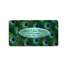 elegant turquoise peace address label