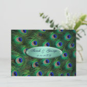 elegant turquoise peace peace ock bruiloft kaart (Staand voorkant)