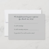 Elegant Turquoise Roos op Warm Grey RSVP (Achterkant)