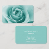 Elegant Turquoise Roos Visitekaartje (Voorkant / Achterkant)