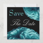 Elegant Turquoise Roos Wedding Save the Date (Voorkant)