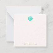 Elegant Turquoise Sand Dollar Note Kaart Notitiekaartje (Voorkant)
