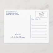 Elegant Turquoise snijdt strand sparen de Datum Aankondigingskaart (Achterkant)