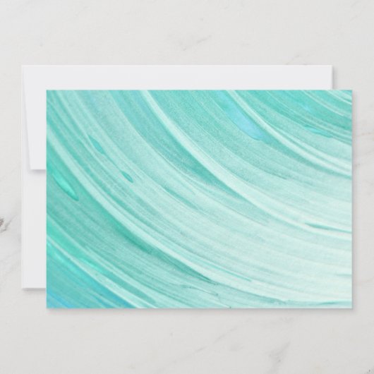 Elegant Turquoise snijdt strand sparen de Datum Save The Date (Achterkant)