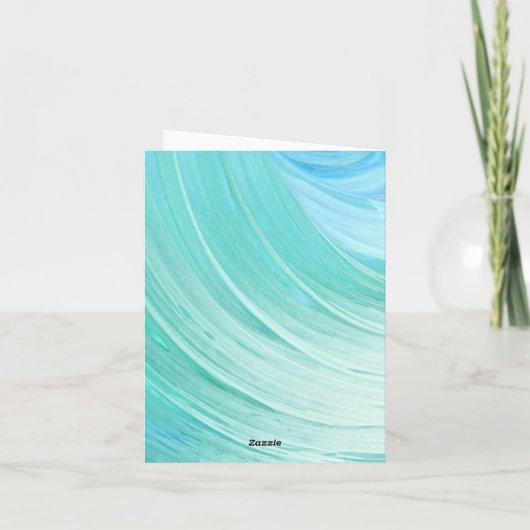 Elegant Turquoise Tides Beach Weddenschap Hartelij Bedankkaart (Achterkant)