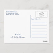 Elegant Turquoise Tides Beach Weddenschap Hartelij Briefkaart (Achterkant)
