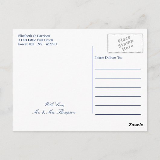 Elegant Turquoise Tides Beach Weddenschap Hartelij Briefkaart (Achterkant)