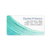 Elegant Turquoise Tides Beach Wedding Etiket (Voorkant)