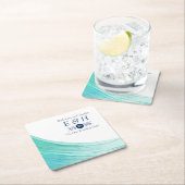 Elegant Turquoise Tides Beach Wedding Kartonnen Onderzetters (Insitu)