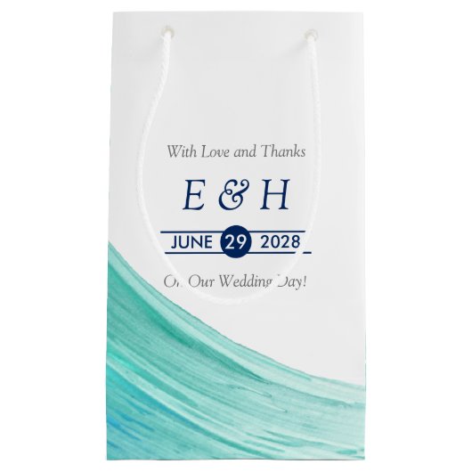 Elegant Turquoise Tides Beach Wedding Klein Cadeauzakje (Voorkant)
