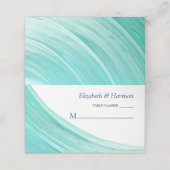 Elegant Turquoise Tides Beach Wedding Plaatskaartje (Buitenkant ongevouwen)