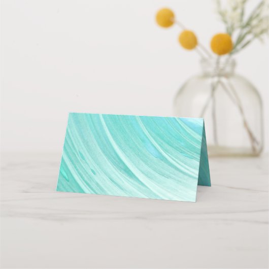 Elegant Turquoise Tides Beach Wedding Plaatskaartje (Achterkant)