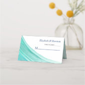 Elegant Turquoise Tides Beach Wedding Plaatskaartje (Voorkant)