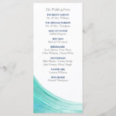 Elegant Turquoise Tides Beach Wedding Programme Programmakaart (Achterkant)