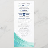 Elegant Turquoise Tides Beach Wedding Programme Programmakaart (Voorkant)