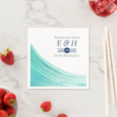 Elegant Turquoise Tides Beach Wedding Servet (Insitu)