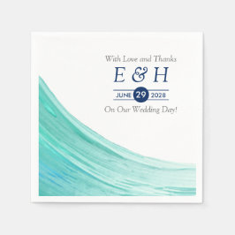 Elegant Turquoise Tides Beach Wedding Servet