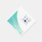 Elegant Turquoise Tides Beach Wedding Servet (Hoek)