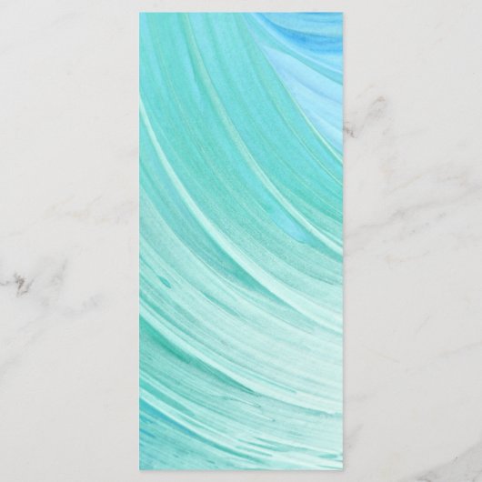 Elegant Turquoise Tides Strand Bruiloft Menu Kaart (Achterkant)