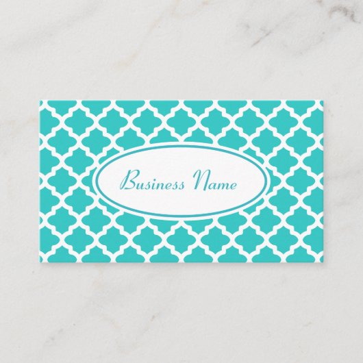 Elegant Turquoise Visitekaartje (Voorkant)