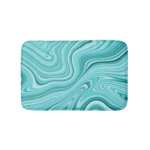 Elegant turquoise vloeibare marmer badmat