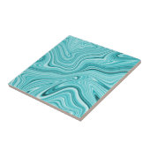 Elegant turquoise vloeibare marmer tegeltje (Zijkant)
