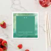 Elegant Turquoise Waterverf Servet (Insitu)