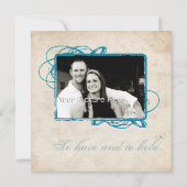Elegant Turquoise Wedding Invitation Kaart (Achterkant)