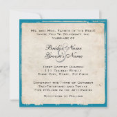 Elegant Turquoise Wedding Invitation Kaart (Voorkant)