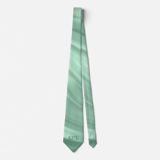 Elegant Turquoise Wervelpatroon Monogram Beginlett Stropdas (Voorkant)