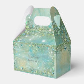 Elegant Turquoise Zand Glitter Sparkle Beach Bedankdoosjes (Achterkant)