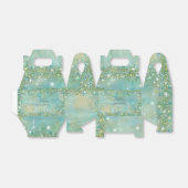 Elegant Turquoise Zand Glitter Sparkle Beach Bedankdoosjes (Uitgevouwen)