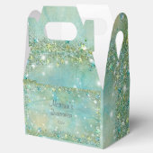 Elegant Turquoise Zand Glitter Sparkle Beach Bedankdoosjes (Geopend)