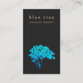 Elegant Turquoise Zen Tree Logo Black 2 Visitekaartje