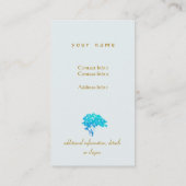 Elegant Turquoise Zen Tree Logo Black Visitekaartje (Achterkant)