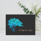 Elegant Turquoise Zen Tree Logo Cadeaucertificaat (Staand voorkant)