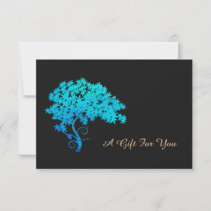 Elegant Turquoise Zen Tree Logo Cadeaucertificaat