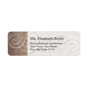 Elegant Tuscan Damask Swirls  Etiket