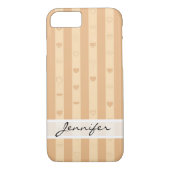 Elegant Tuscan Stripes Modern Heart Pattern Case-Mate iPhone Case (Achterkant)