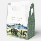 Elegant Tuscany Italië Waterverf Landschap Weddens Bedankdoosjes (Geopend)