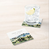 Elegant Tuscany Italië Waterverf Landschap Weddens Kartonnen Onderzetters (Insitu)