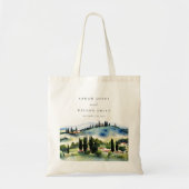Elegant Tuscany Italië Waterverf Landschap Weddens Tote Bag (Voorkant)