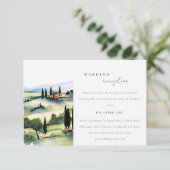 Elegant Tuscany Italy Landscape Weddenschap Recept Informatiekaartje (Staand voorkant)