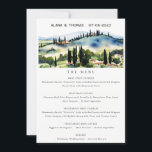 Elegant Tuscany Italy Landscape Wedding Menu Kaart<br><div class="desc">Toscane Italië Waterverf Landscape Theme Collectie. - Het is een elegante waterverf Illustratie van het Toscane berglandschap,  perfect voor uw Italiaanse bruiloft & feestjes. Het is zeer gemakkelijk om,  met uw persoonlijke details aan te passen. Als u een ander bijpassend product of aanpassing nodig hebt,  bericht dan via Zazzle.</div>
