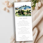 Elegant Tuscany Italy Landscape Wedding Menu Kaart<br><div class="desc">Toscane Italië Waterverf Landscape Theme Collectie. - Het is een elegante waterverf Illustratie van het Toscane berglandschap,  perfect voor uw Italiaanse bruiloft & feestjes. Het is zeer gemakkelijk om,  met uw persoonlijke details aan te passen. Als u een ander bijpassend product of aanpassing nodig hebt,  bericht dan via Zazzle.</div>