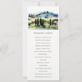 Elegant Tuscany Italy Landscape Wedding Programme Kaart (Achterkant)
